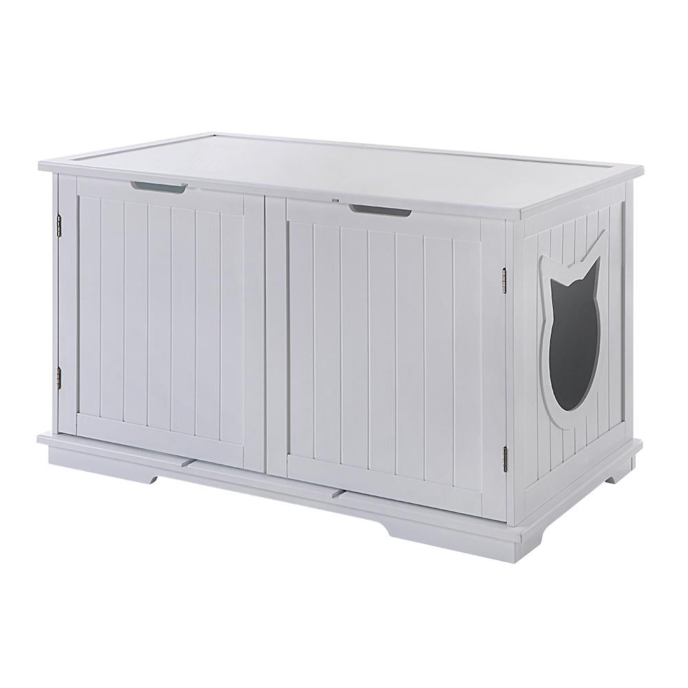 X-Large Cat Washroom Bench – Stylish Litter Box Enclosure & Nightstand!