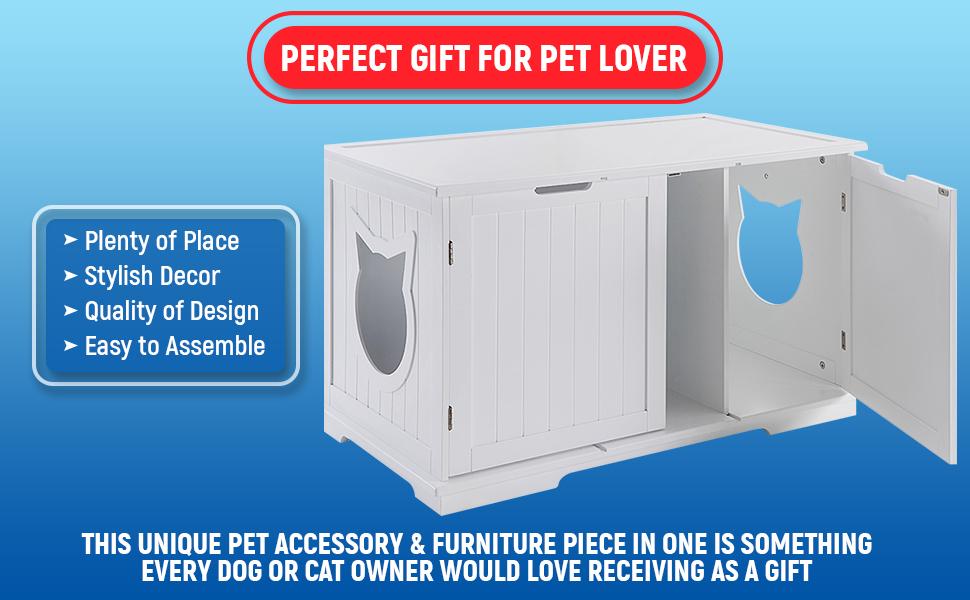 X-Large Cat Washroom Bench – Stylish Litter Box Enclosure & Nightstand!