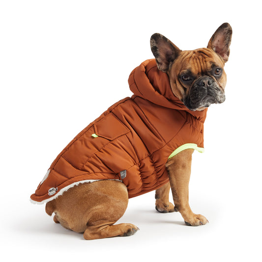 The Puff Parka - Hazel | Ultra-Warm Dog Coat with Sherpa Lining!