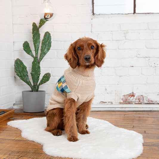 Winter Sailor Sweater - Oatmeal Mix | Retro Dog Turtleneck!