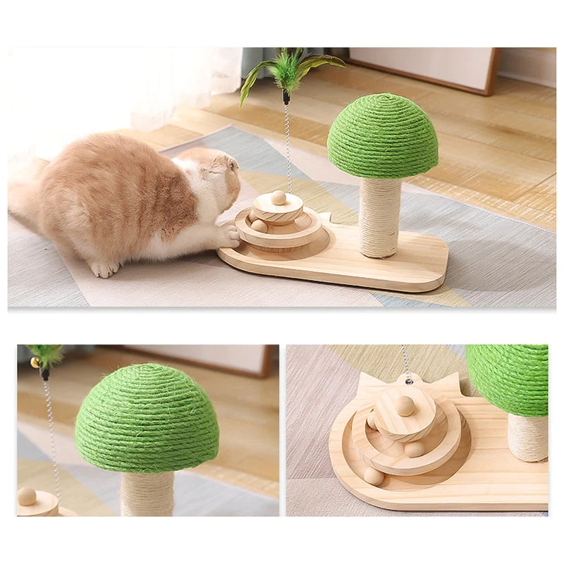 Rascador con forma de árbol para mascotas con juguete: ¡juego interactivo para gatos y rascadores!