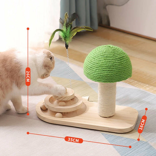 Rascador con forma de árbol para mascotas con juguete: ¡juego interactivo para gatos y rascadores!