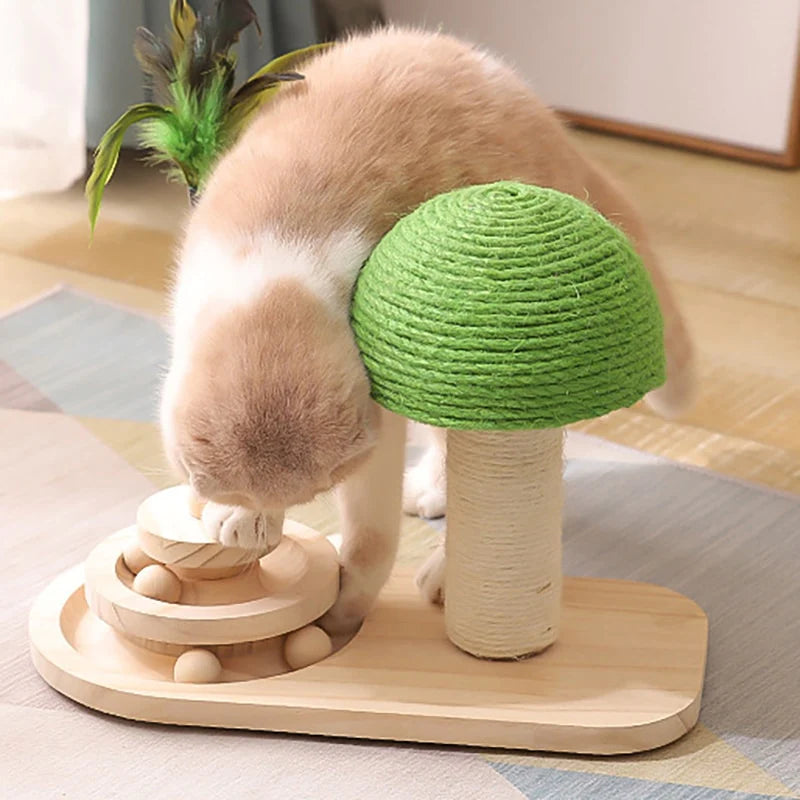 Rascador con forma de árbol para mascotas con juguete: ¡juego interactivo para gatos y rascadores!