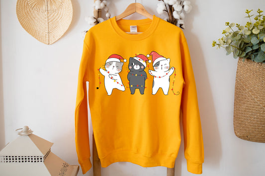 Cute Cats Christmas Sweatshirt" – Cozy & Festive!