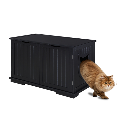 X-Large Cat Washroom Bench – Stylish Litter Box Enclosure & Nightstand!