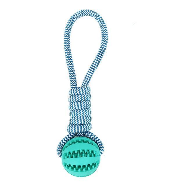 Durable Rubber Ball Chew Toy with Cotton Rope – Keep Your Pup Happy & Healthy!